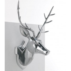 Aluminum Silver Deer Head Wall Mount