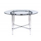 Glass Acrylic & Metal Round Top Dining Table