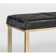 Brown Ebony Hide Leather Gold Base Bench