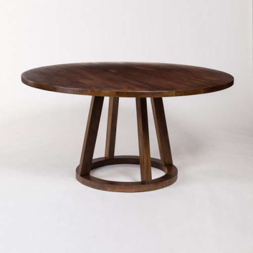 Dark Mango Wood Round Eclectic Dining Table 3 Sizes
