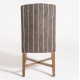 Grey Stripe Fabric Dining Chair Set 2