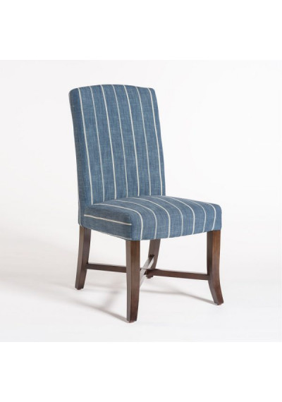 Indigo Blue Stripe Dining Chair Set 2