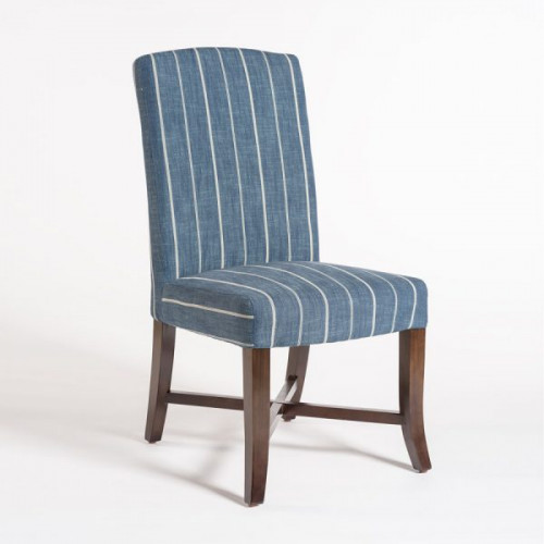 Indigo Blue Stripe Dining Chair Set 2