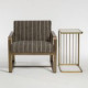 Charcoal Dusk Tan Striped Occasional Lounge Chair