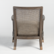 Birch Wood Beige Wheat Fabric Occasional Lounge Chair