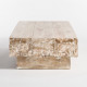 Rustic White Washed Mango Wood Rectangle Coffee Table 