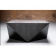 Geometric Shape Dark Wood Bronze Metal Detailing Coffee Table 
