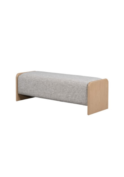 Light Grey Block Bench with Oak Sides