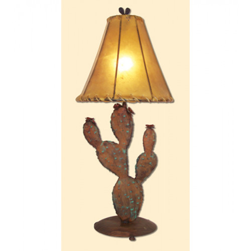 Desert Prickly Pear Cactus Metal Table Lamp & Shade