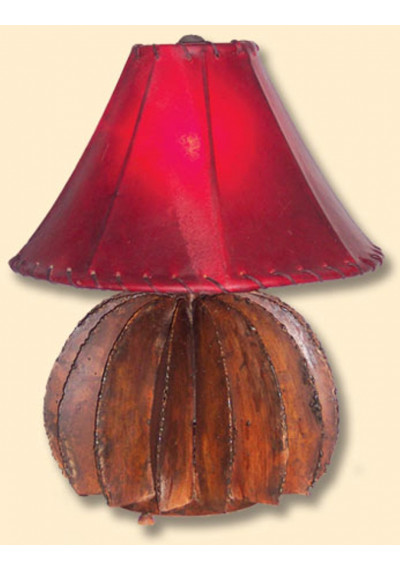 Barrel Cactus Table Lamp Iron Metal w/ Shade