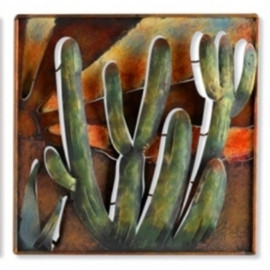 Southwestern Saguaro Cactus Desert Scene Wall Art