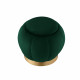 Forest Green Velvet Channel Tufted Round Footstool Ottoman
