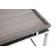 Grey Oak Tray Top Console Table Geometric Chrome Base