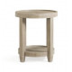 Round Wood Side Table Grey Finish Removable Tray Top