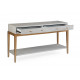 White Wood Gold Base Console Table