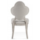 Antique White Finish Clover Quatrefoil Back Dining Chair 