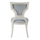 Antique Ivory White Finish Diamond Back Dining Chair Set of 2