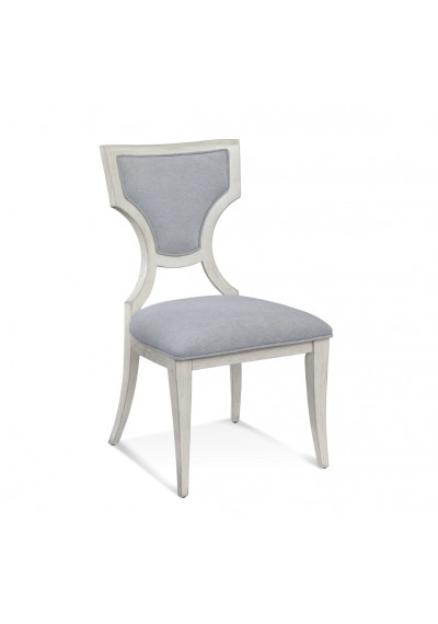 Antique Ivory White Finish Diamond Back Dining Chair Set of 2
