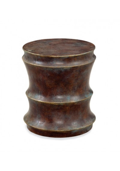 Rustic Curved Resin Accent Side Table