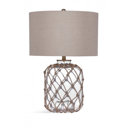 Clear Glass Jar & Rope Nautical Table Lamp