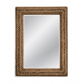 Nautical Square Rope Frame Beveled Wall Mirror