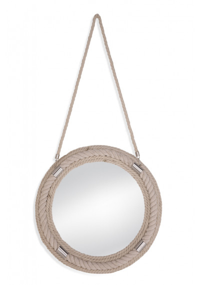 Nautical Round Light Rope Wall Mirror on Rope