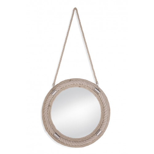 Nautical Round Light Rope Wall Mirror on Rope