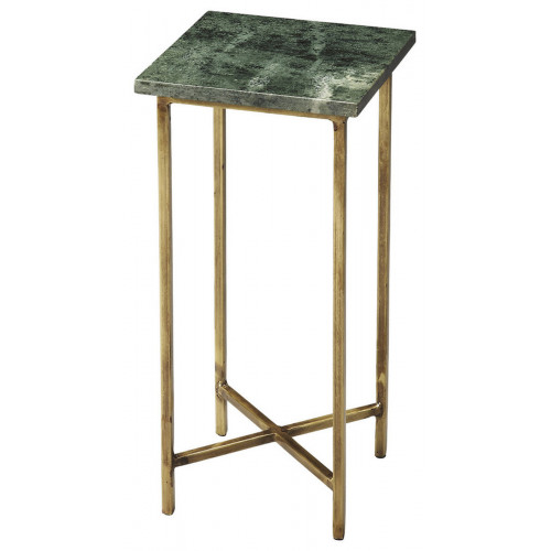 Emerald & Gold Stone End Table