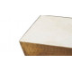 Bronze Rustic Geometric Base White Marble Top Accent Table