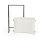 White Stitched Leather & Silver Iron Stool Footstool