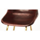 Chocolate Brown Leather & Antique Gold Pipe Counter Bar Stool 