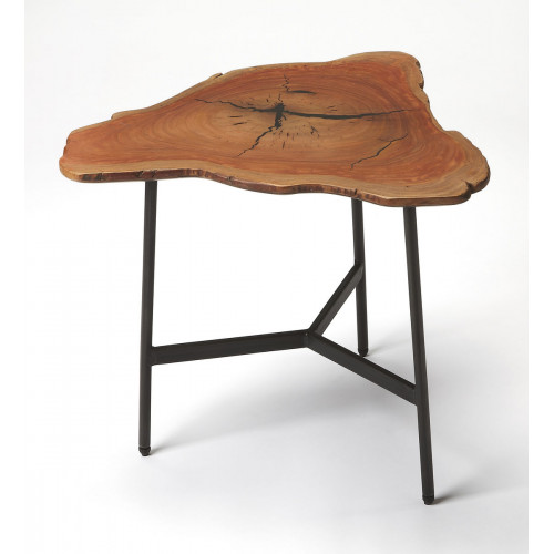 Live Edge Wood 3 Leg Iron Eclectic Accent Tables