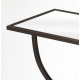 Black Iron Mirrored Glass Top Hall Console Table 