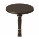 Black Aluminum Pedestal Leg Martini Table Gold Accents