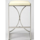 Silver Metal Cream Faux Leather Counter Bar Stool