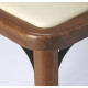 Medium Wood & Cream Seat Backless Stool