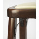 Coffee Wood & Cream Seat Backless Stool