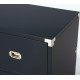 Dark Blue Wood Chest of Drawers Silver Hardware 