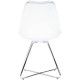 White Leather & Silver Nickel Frame Mid Century Modern Dining Chair