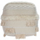 Natural Colors with Tassels Square Bohemian Ottoman Pouf