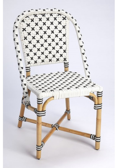 Black & White Woven X Marks the Spot Bistro Chair 