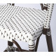 Dark Brown & White Patterned Chocolate Rattan Counter Stool 