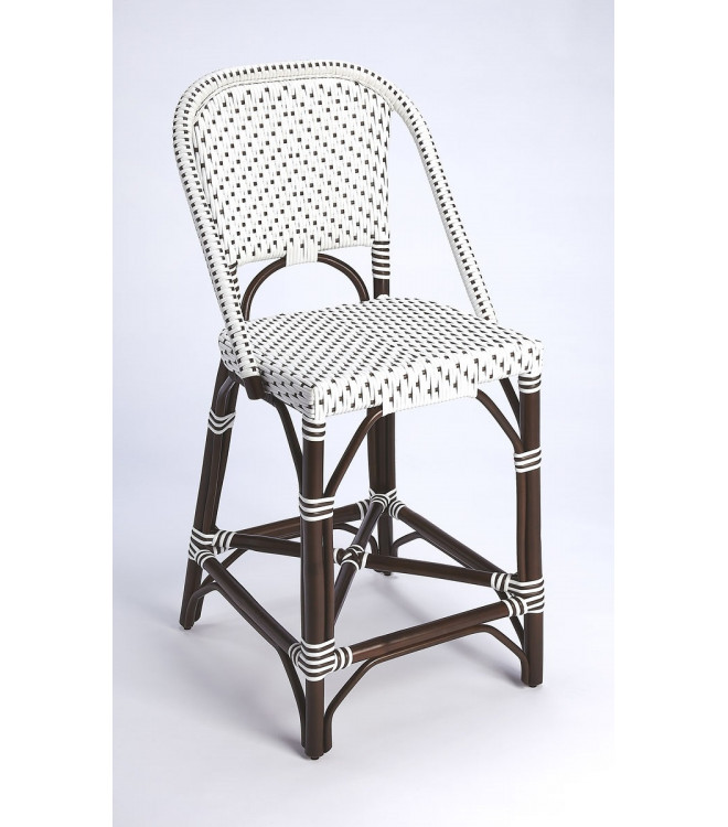 Dark Brown White Patterned Chocolate, Brown Rattan Counter Stools