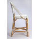 Beige & White Patterned Rattan Counter Stool 