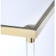 Clear Acrylic Gold Accent Square Accent Side Table