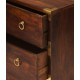 Mango Brown Chest of Drawers Cabinet Brass Hardware 