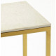 White Marble Top Gold Base C-Shape Accent Table