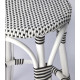 Black & White Patterned White Rattan Backless Counter Stool 