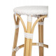 White Woven Rattan Backless Counter Stool 