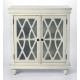 White Wood Accent Cabinet Fretwork Doors